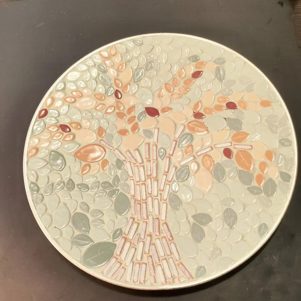 Mosaic Large Platter And Art Centerpiece. From Toscana Italy, Vintage